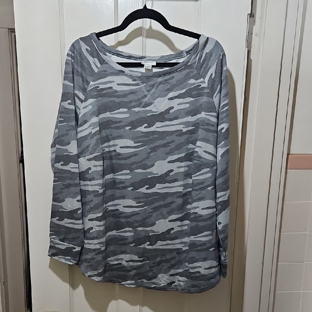 Gray Camouflage Women's Top
